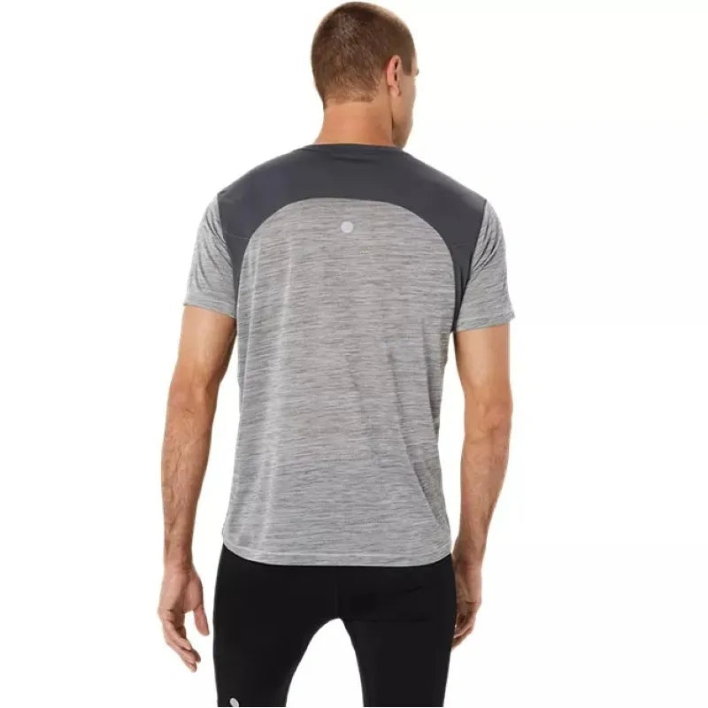 Asics T-shirt Road SS Top Gris - vue 2