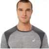 Asics T-shirt Road SS Top Gris - vue 7