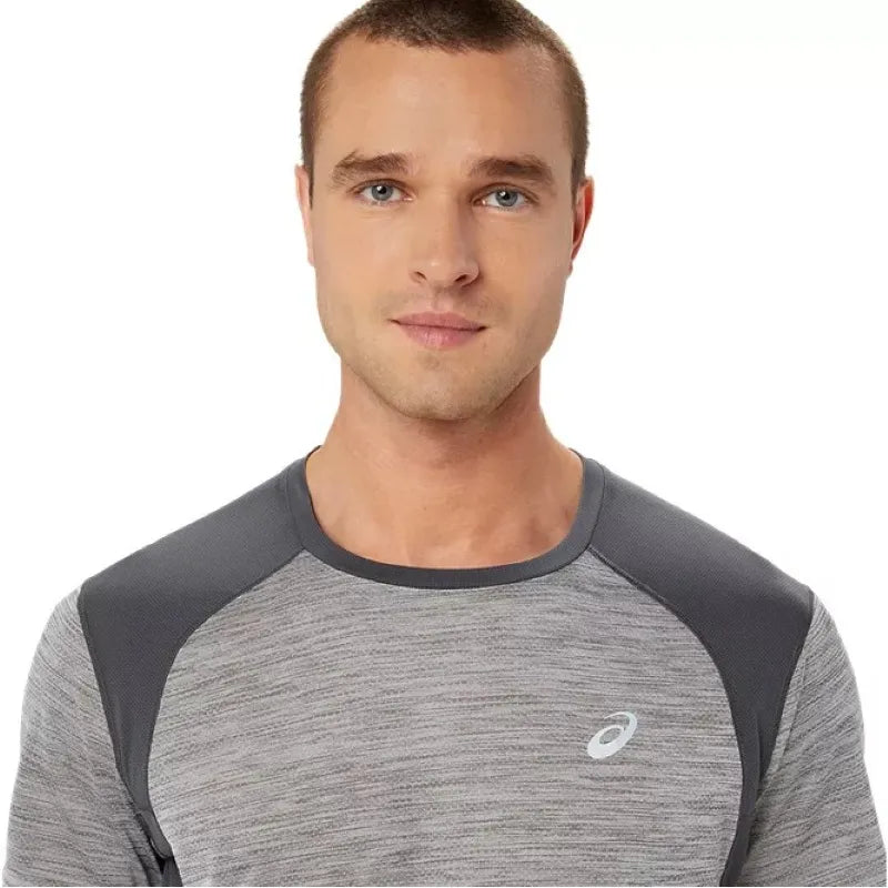 Asics T-shirt Road SS Top Gris - vue 3