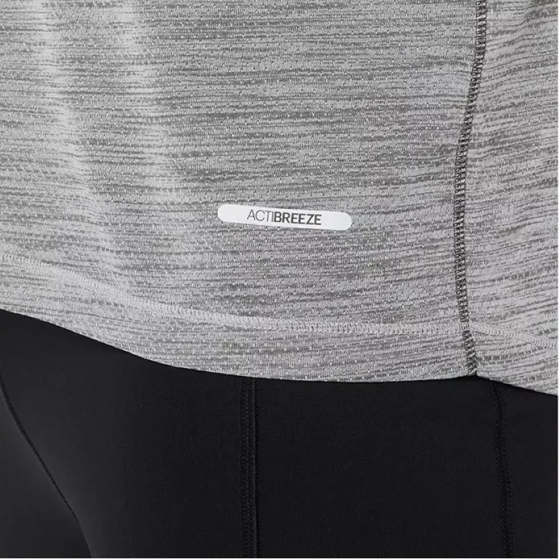 Asics T-shirt Road SS Top Gris - vue 4
