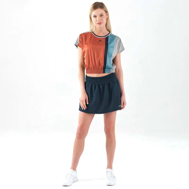 Head T-shirt Crop Top Coral Femme - vue 3