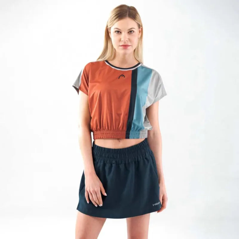 Head T-shirt Crop Top Coral Femme - vue 4