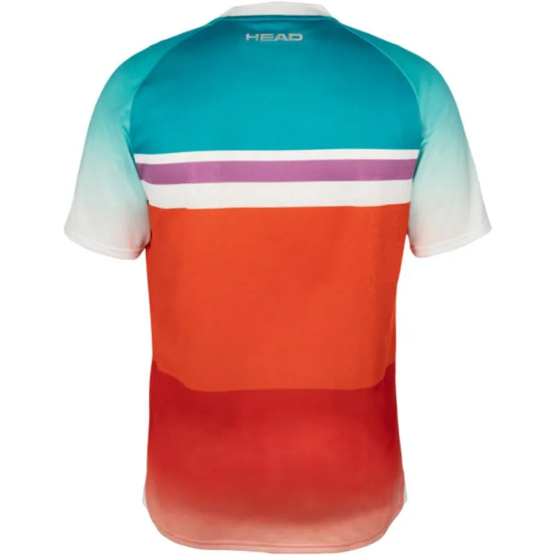 Head T-shirt Performance Paris Orange Bleu Royal - vue 2