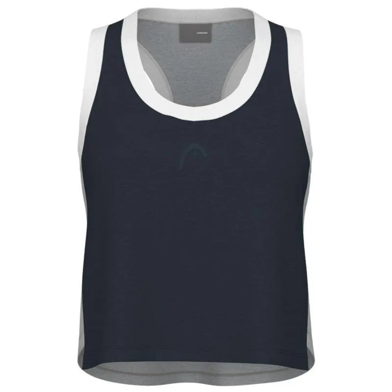 Head T-shirt Play Crop Top Marine Gris Femme