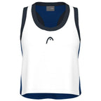 Head T-shirt Play Crop Top Blanc Bleu Royal Femme