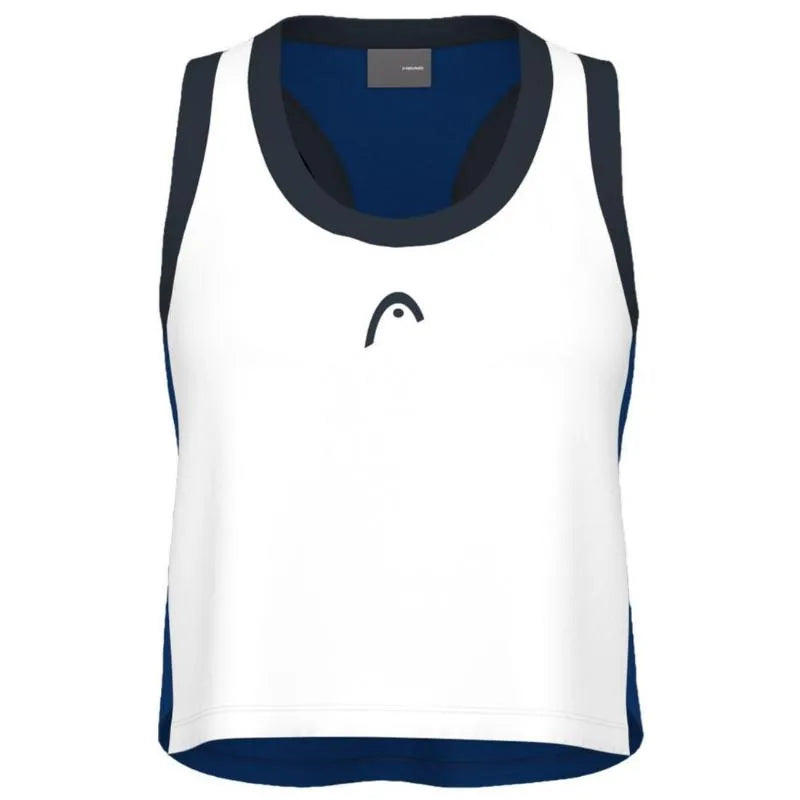 Head T-shirt Play Crop Top Blanc Bleu Royal Femme
