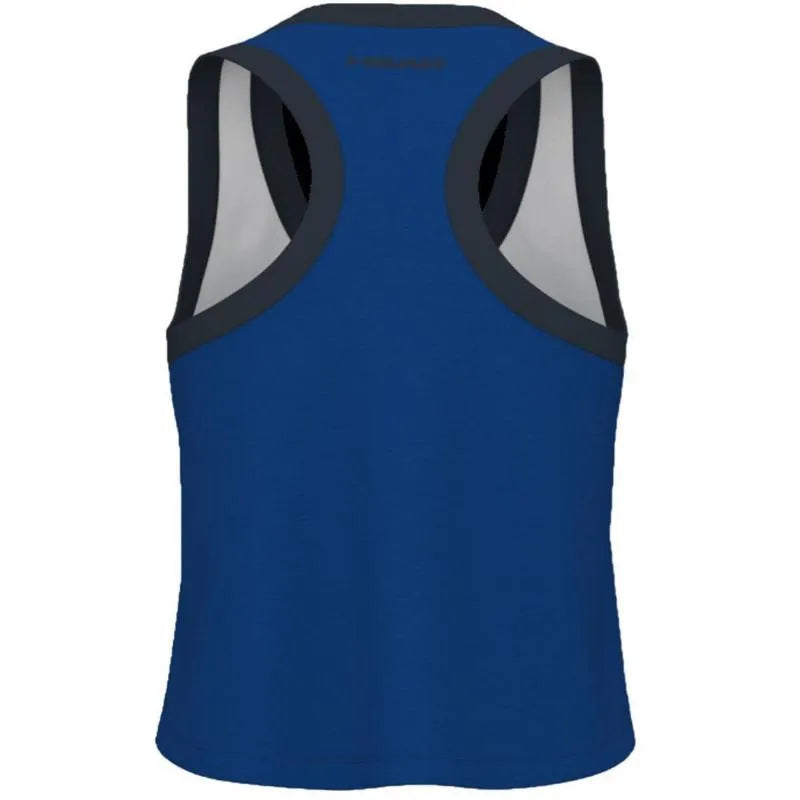 Head T-shirt Play Crop Top Blanc Bleu Royal Femme - vue 2