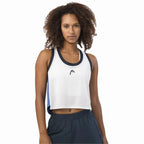 Head T-shirt Play Crop Top Blanc Bleu Royal Femme - vue 4