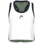 Head T-shirt Play Crop Top Blanc Vert Femme