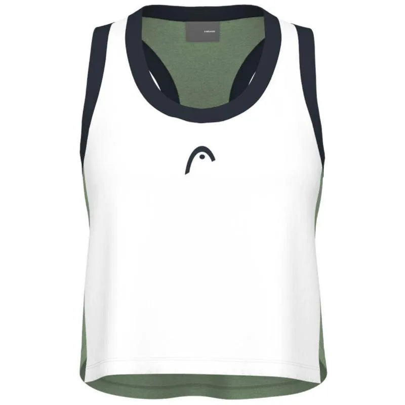 Head T-shirt Play Crop Top Blanc Vert Femme