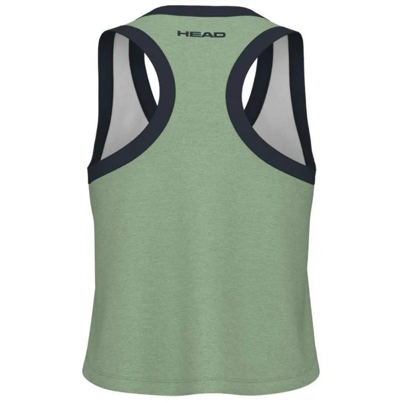 Head T-shirt Play Crop Top Blanc Vert Femme - vue 2