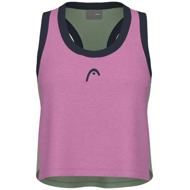 Head T-shirt Play Crop Top Rose Vert Femme