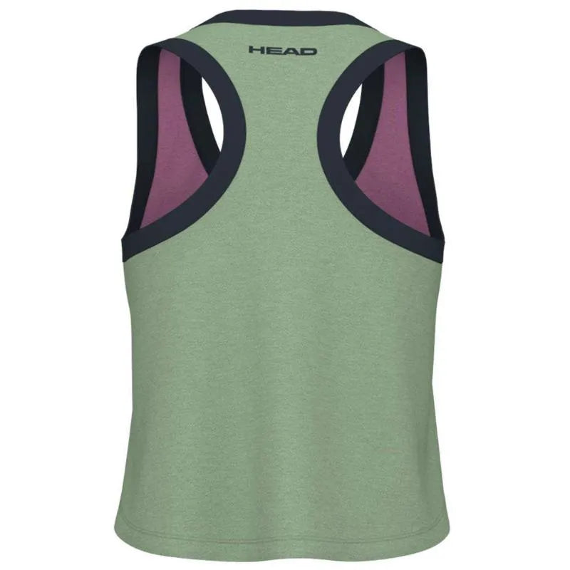 Head T-shirt Play Crop Top Rose Vert Femme - vue 2