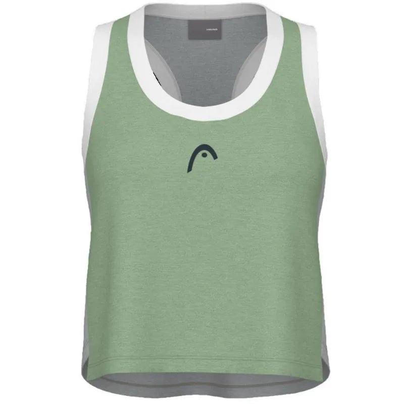 Head T-shirt Play Crop Top Vert Gris Femme