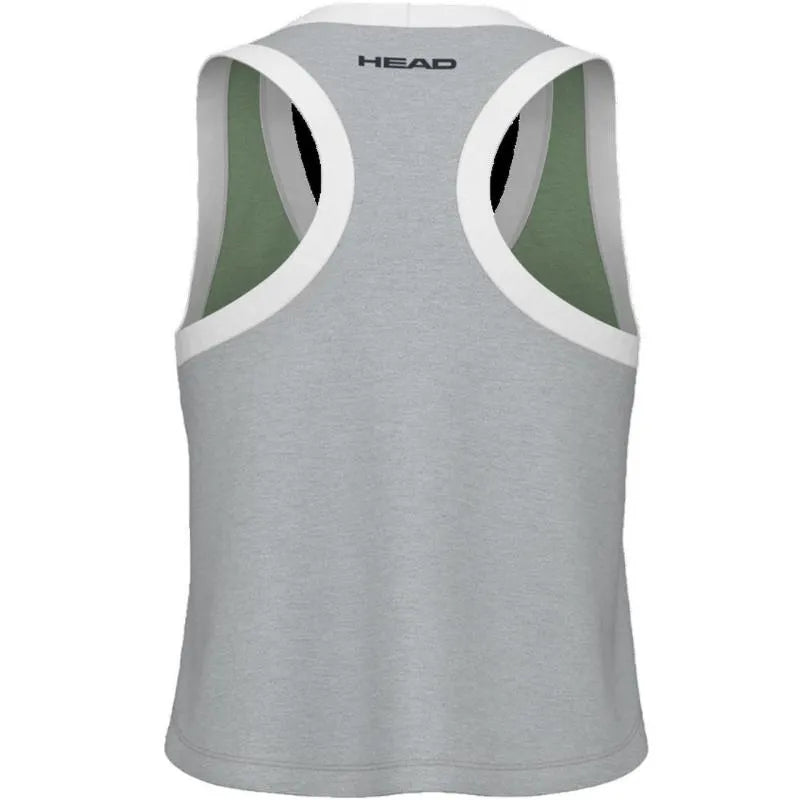 Head T-shirt Play Crop Top Vert Gris Femme - vue 2