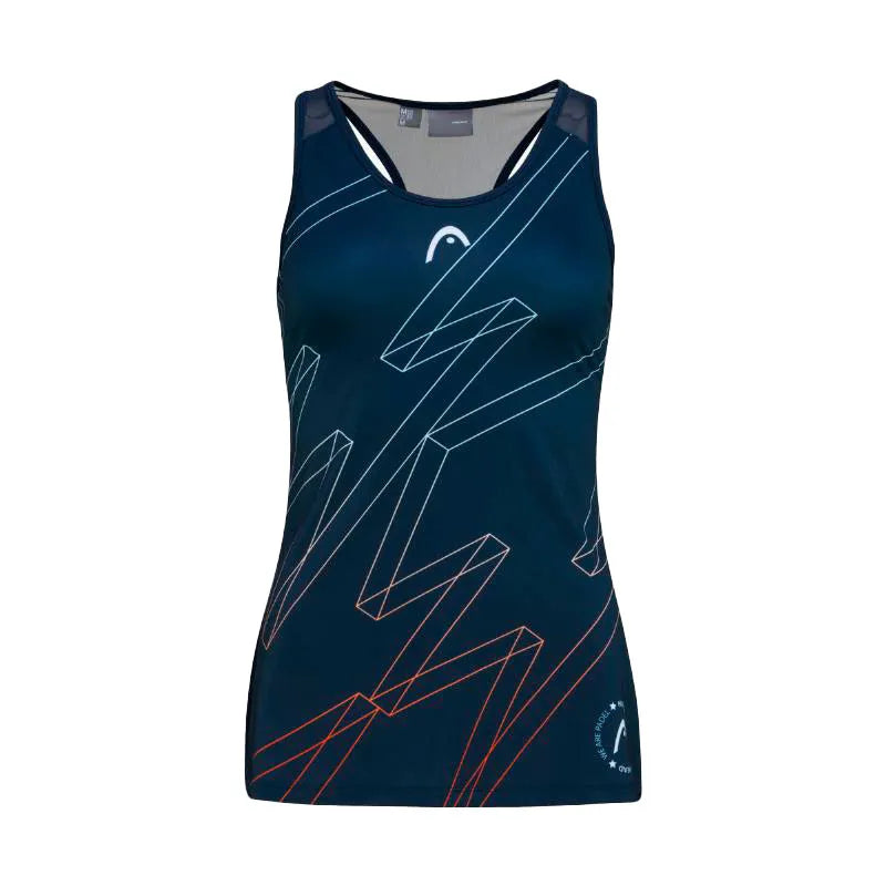 Head T-shirt Play Print Padel Bleu Foncé Femme