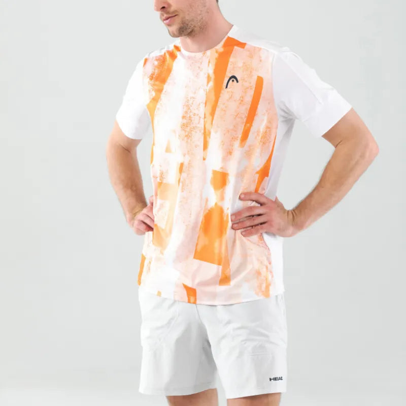 Head T-shirt Tech Orange Print - vue 3