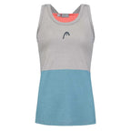 Head T-shirt Tech Top Gris Bleu Électrique Femme