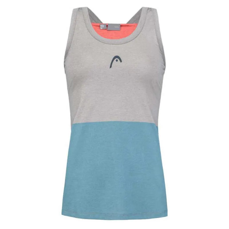 Head T-shirt Tech Top Gris Bleu Électrique Femme