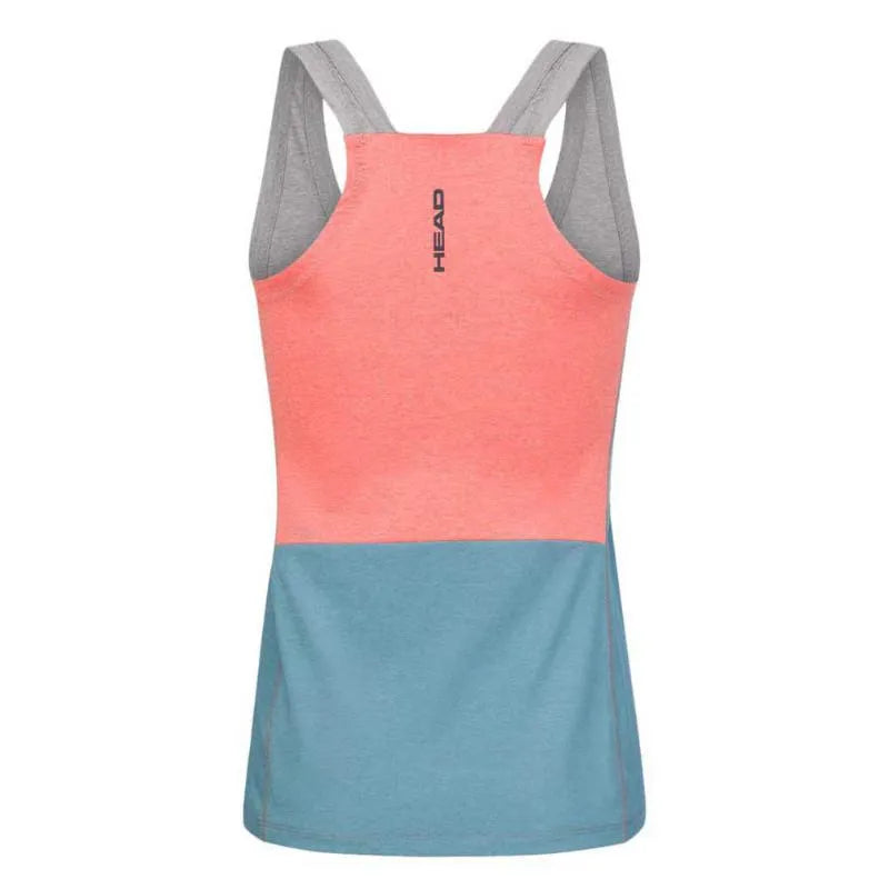 Head T-shirt Tech Top Gris Bleu Électrique Femme - vue 2