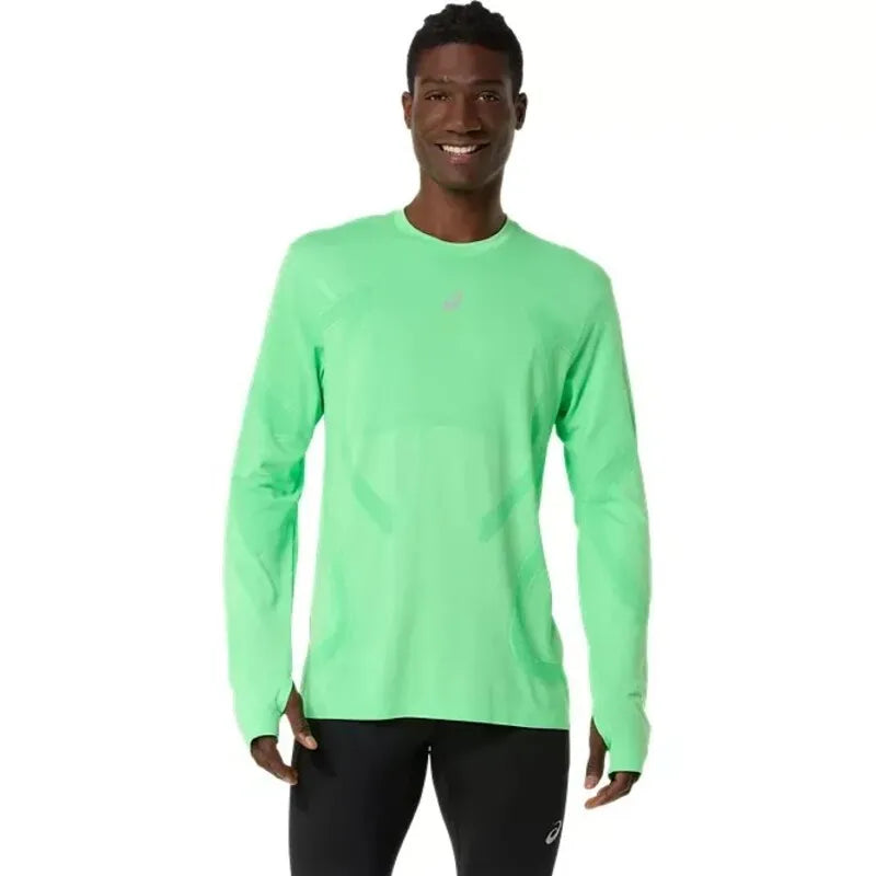 Asics T-shirt Manga Larga Road Seamless Top Vert