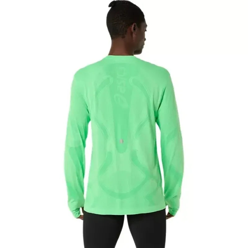 Asics T-shirt Manga Larga Road Seamless Top Vert - vue 2