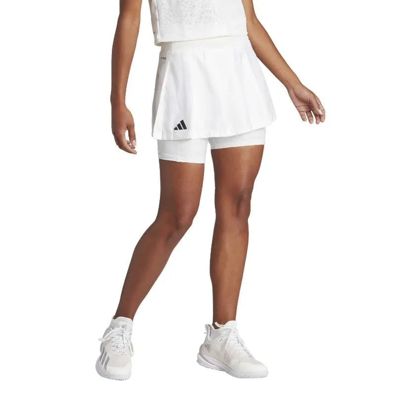 Adidas Jupe Pleated Aeroready Pro Noir Blanc - vue 4