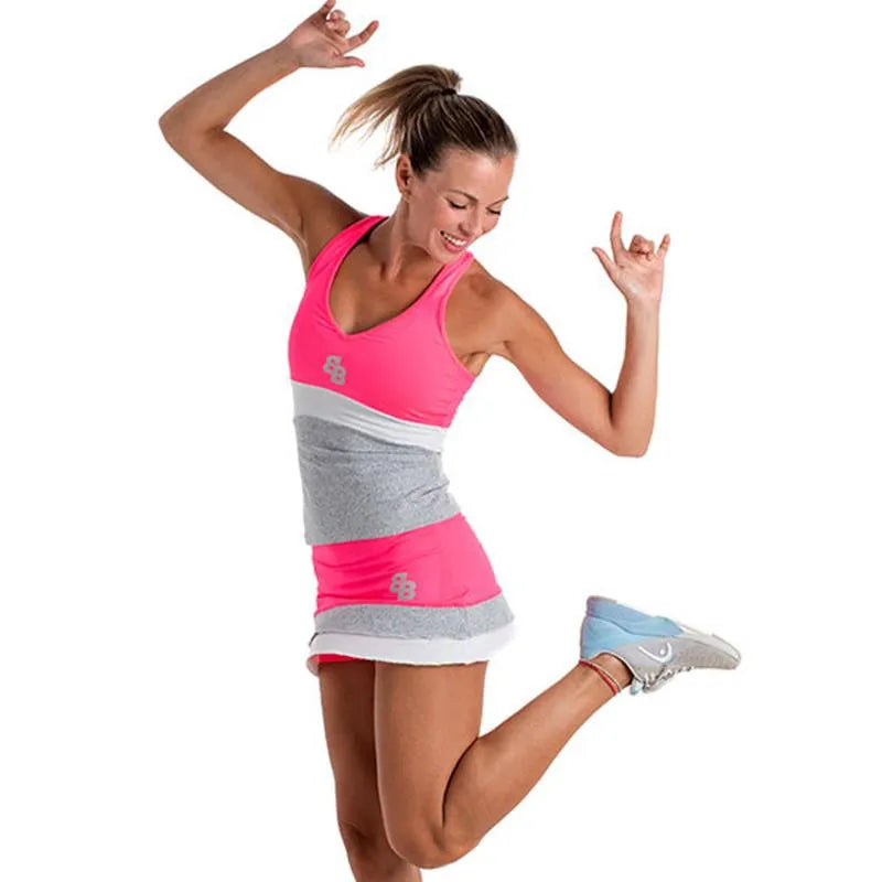 BB Jupe Arena Fucsia Fluor Gris - vue 2