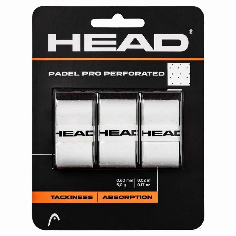 Head 3 Surgrips Padel Pro Perforés Blanc