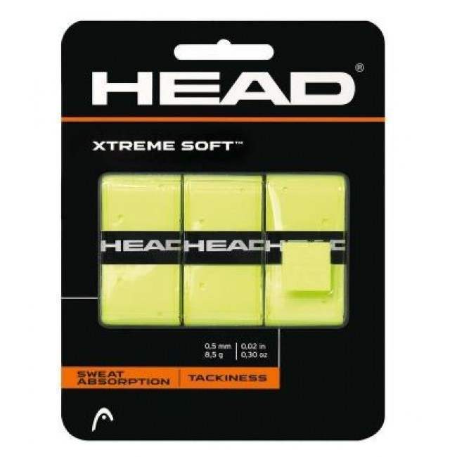 Head 3 Overgrips Xtreme Soft Jaune