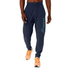 Asics Pantalon Logo Bleu Minuit Vert