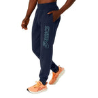 Asics Pantalon Logo Bleu Minuit Vert - vue 3