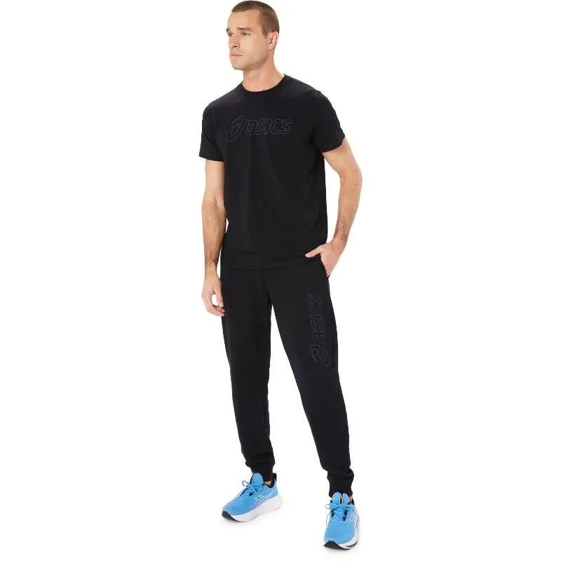 Asics Pantalon Logo Noir Gris - vue 4