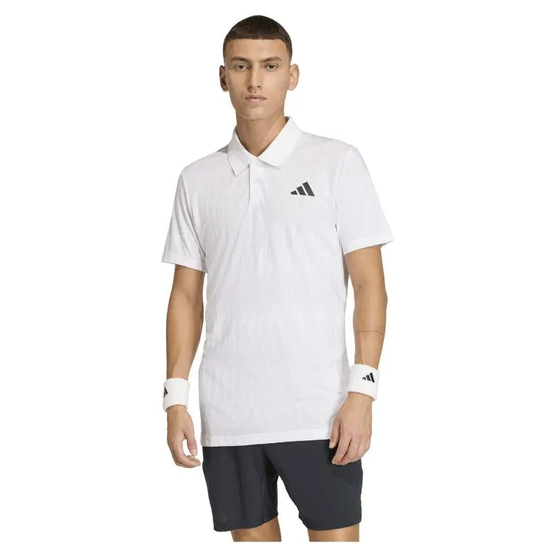 Adidas Polo Tennis Freelift Blanc - vue 3