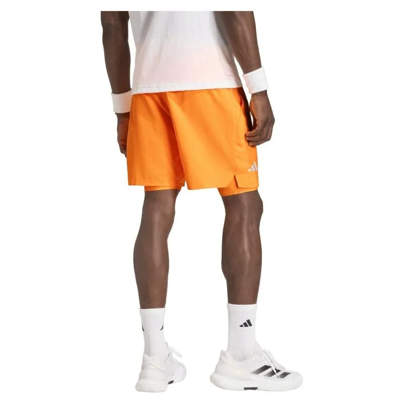 Adidas Short Club 2 en 1 Orange - vue 2