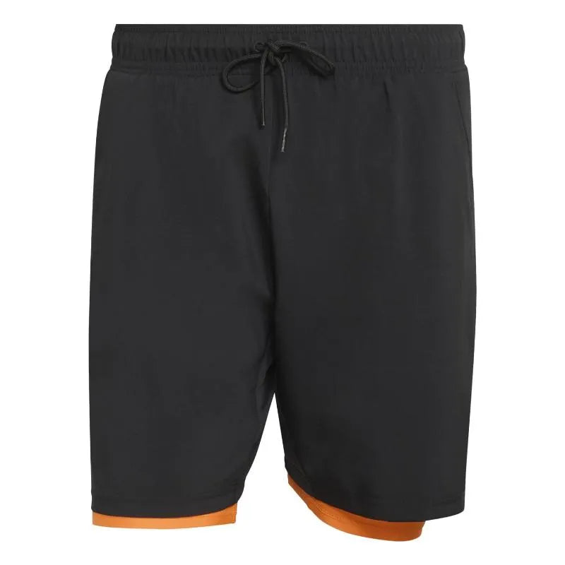 Adidas Short Club 2 En 1 Noir Orange