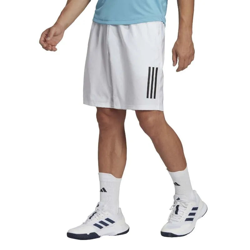 Adidas Short Club 3 Bandas Blanc Noir - vue 3