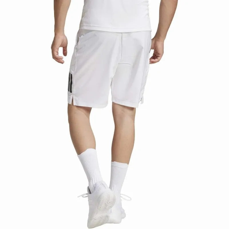 Adidas Short Club 3 Stripes Blanc Noir - vue 2