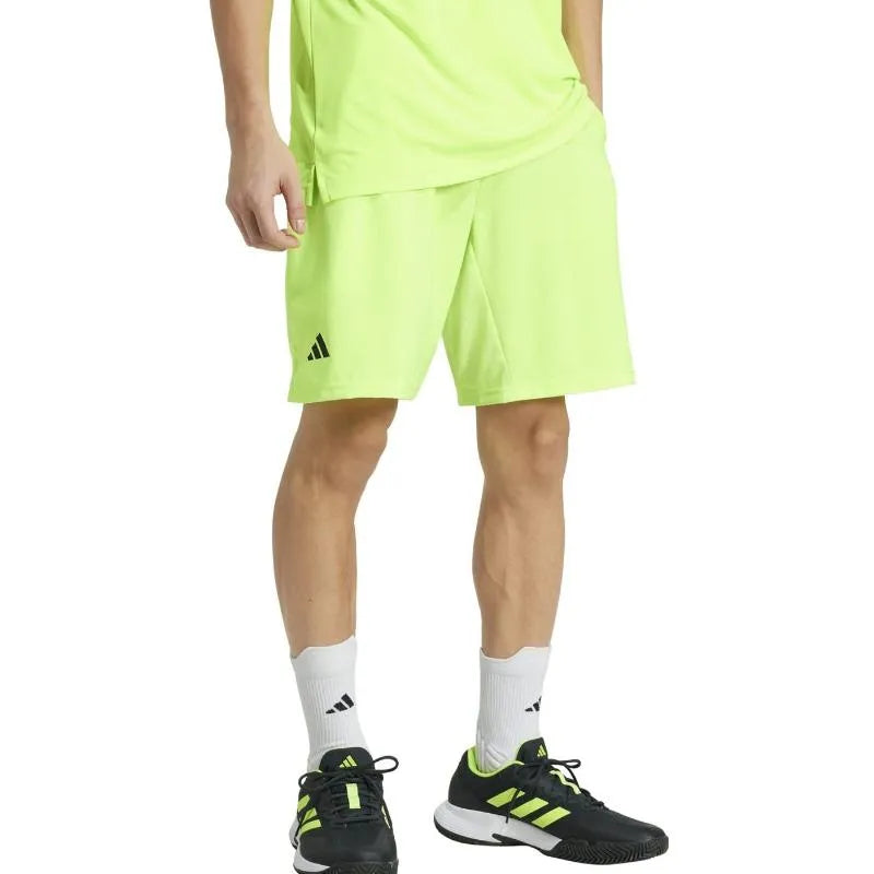 Adidas Short Club 3 Stripes Lucid Limon Noir - vue 3