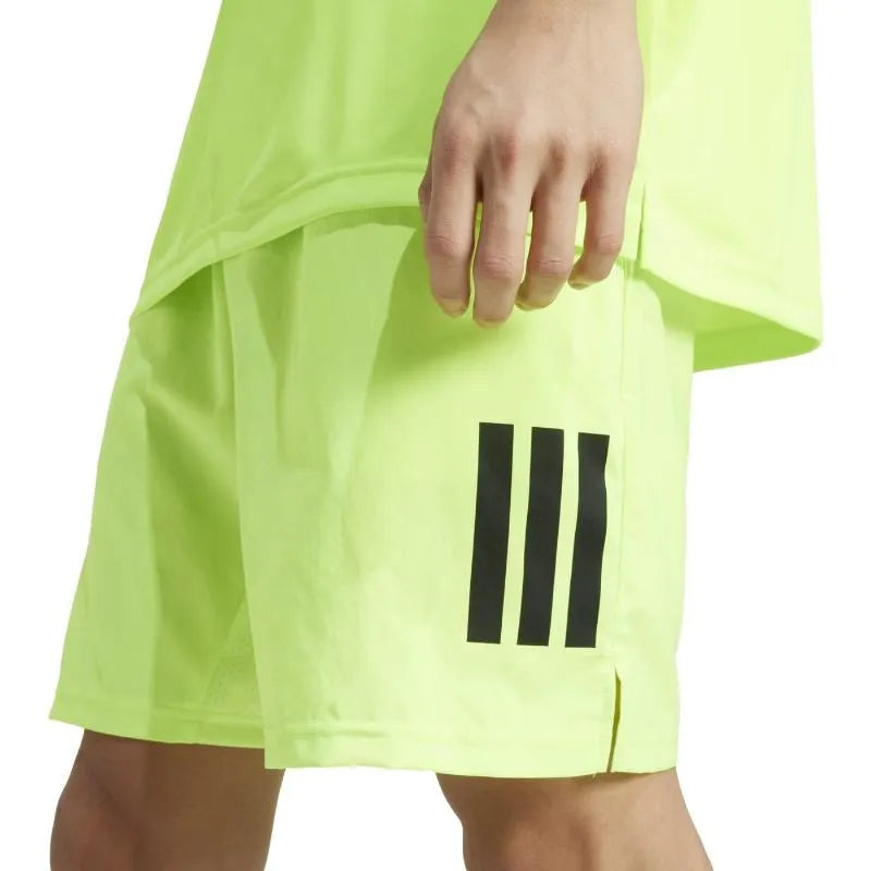 Adidas Short Club 3 Stripes Lucid Limon Noir - vue 5