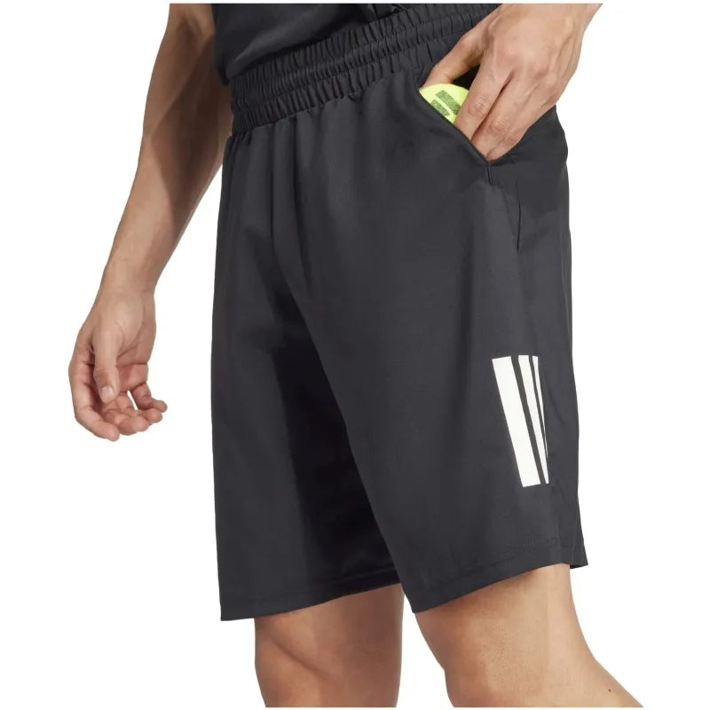 Adidas Short Club 3 Stripes Noir Blanc - vue 2