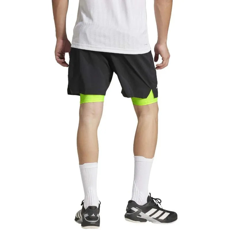 Adidas Short Club Noir Lucid Limon - vue 2