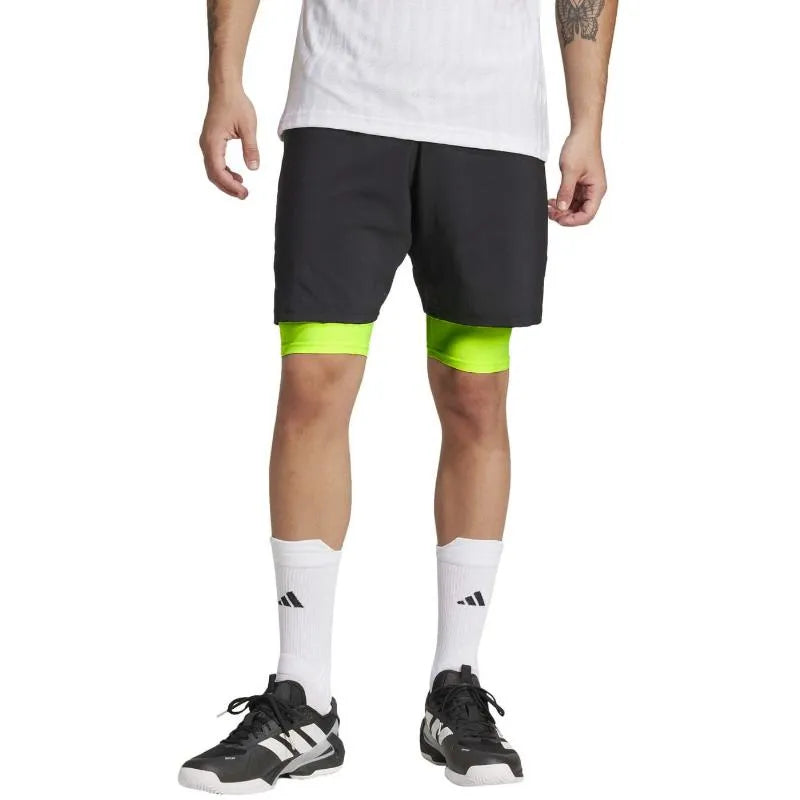 Adidas Short Club Noir Lucid Limon - vue 3