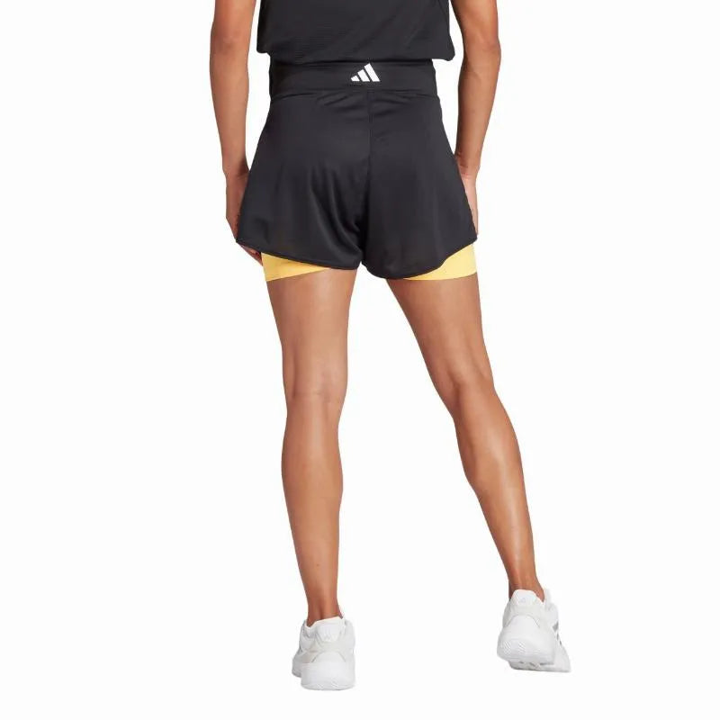 Adidas Short Match Pro Noir Jaune Femme - vue 2