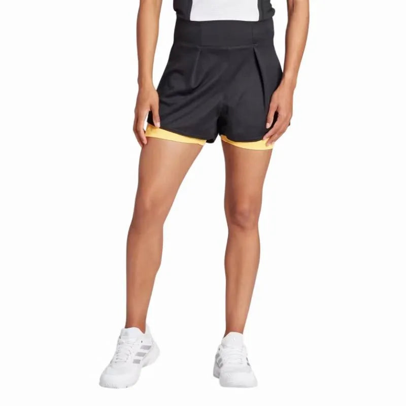Adidas Short Match Pro Noir Jaune Femme - vue 3