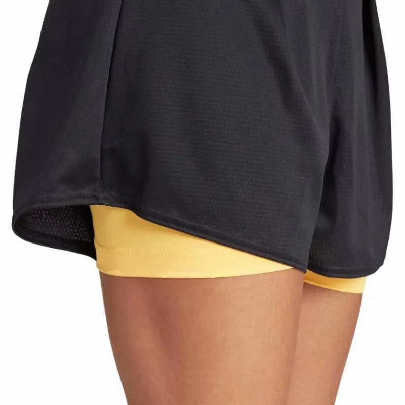 Adidas Short Match Pro Noir Jaune Femme - vue 5