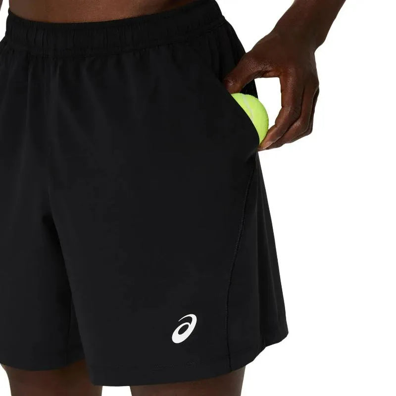 Asics Short Court 7IN Noir Blanc - vue 3
