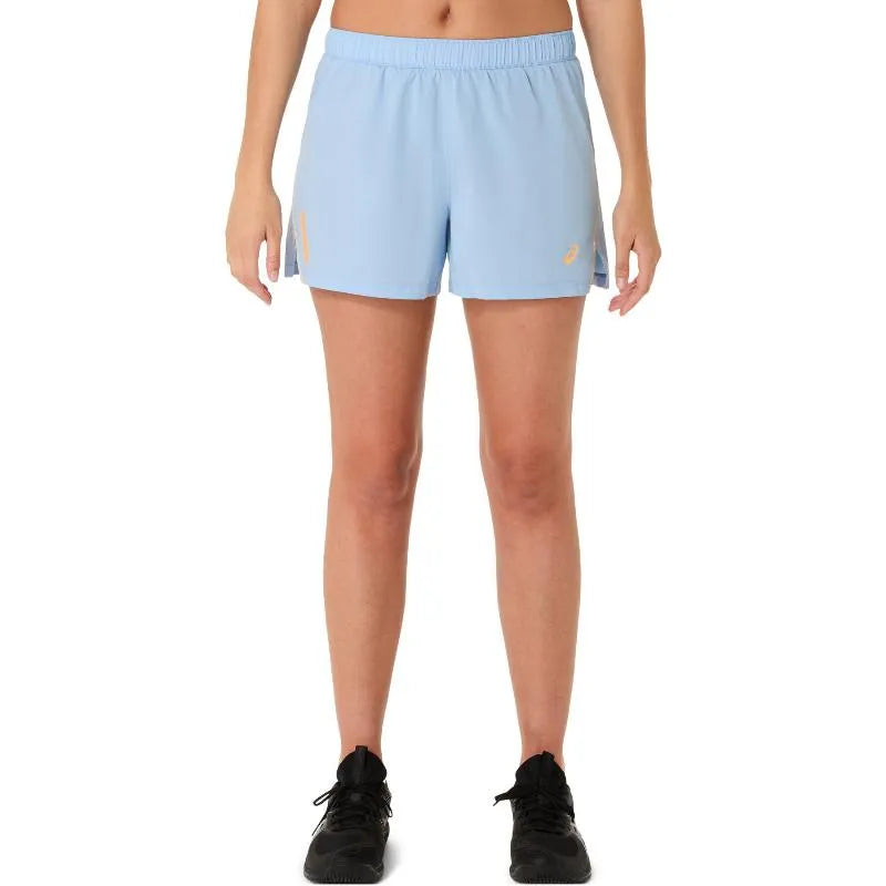 Asics Short Padel Court 2In1 Bleu Stone Noir Femme