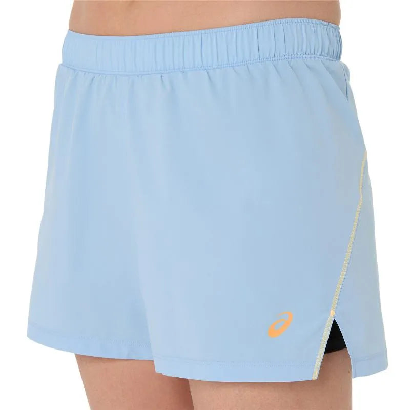 Asics Short Padel Court 2In1 Bleu Stone Noir Femme - vue 3