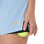Asics Short Padel Court 2In1 Bleu Stone Noir Femme - vue 6